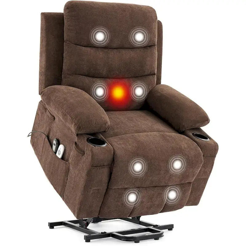 Fauteuil inclinable électrique surdimensionné avec fonction de levage, fauteuil inclinable pour personnes âgées avec chauffage et massage