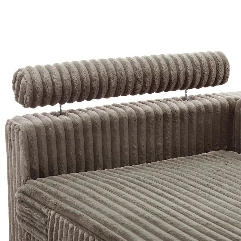 Chaise longue d'intérieur moderne en velours côtelé moelleux