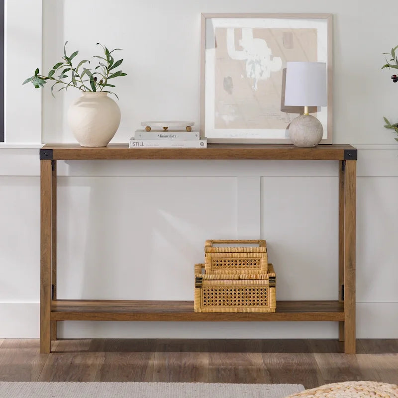 Console d'entrée rustique à piètement en X de 46 pouces
