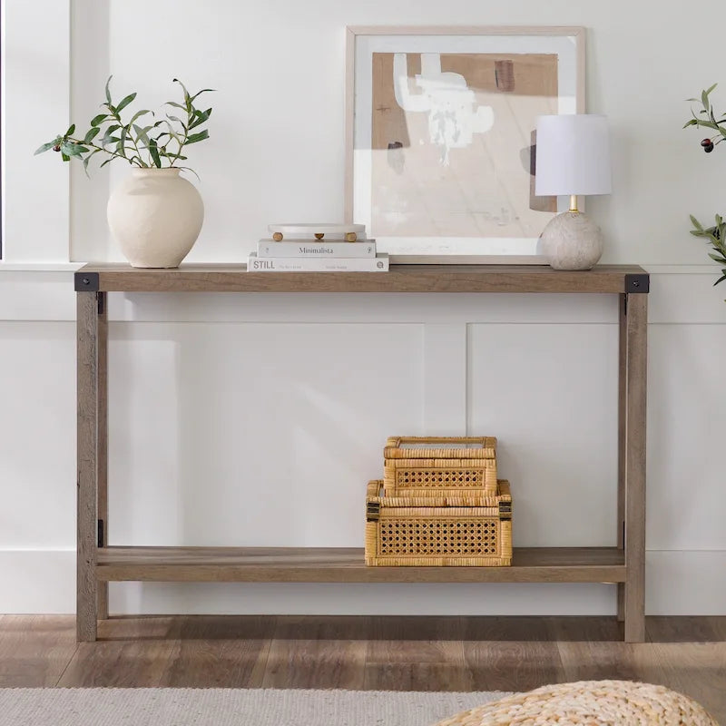 Console d'entrée rustique à piètement en X de 46 pouces
