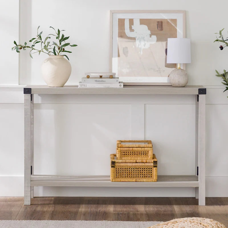 Console d'entrée rustique à piètement en X de 46 pouces