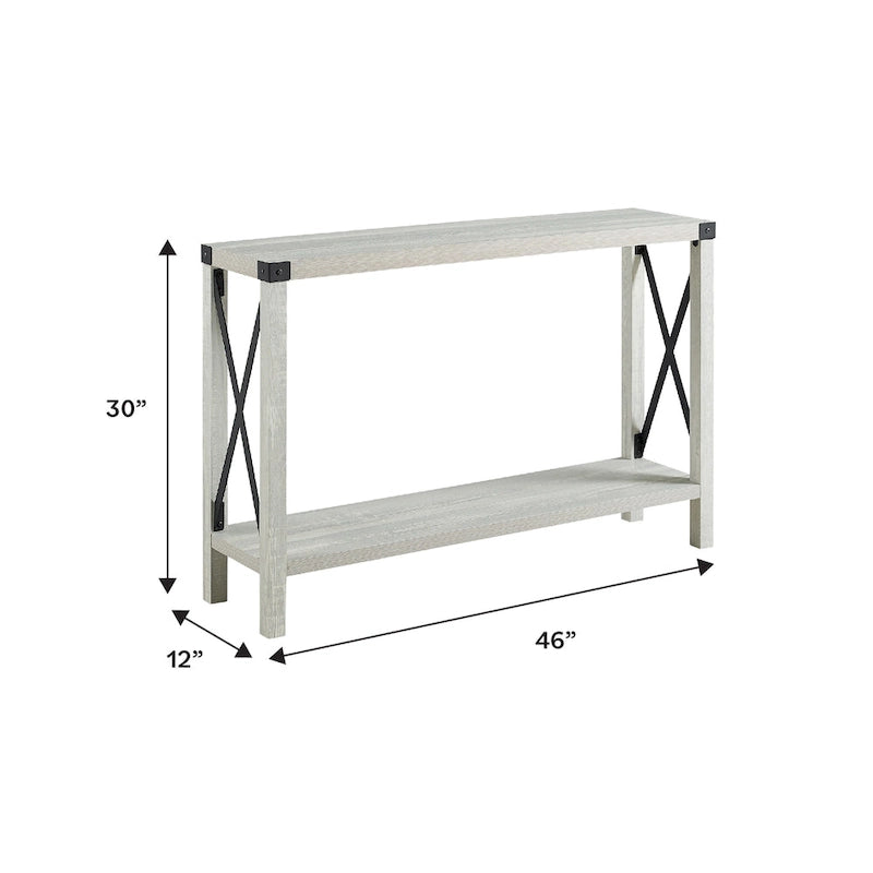 Console d'entrée rustique à piètement en X de 46 pouces