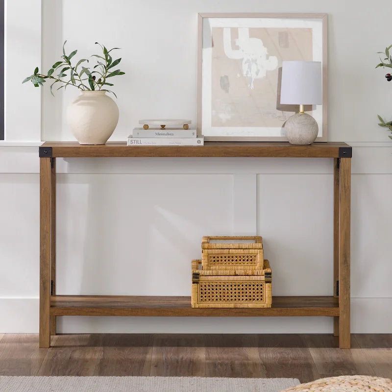 Console d'entrée rustique à piètement en X de 46 pouces
