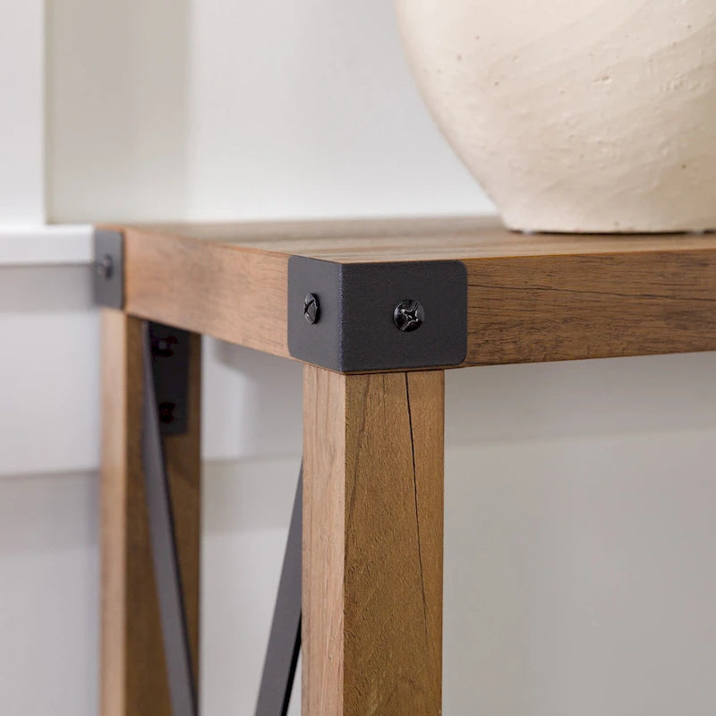 Console d'entrée rustique à piètement en X de 46 pouces