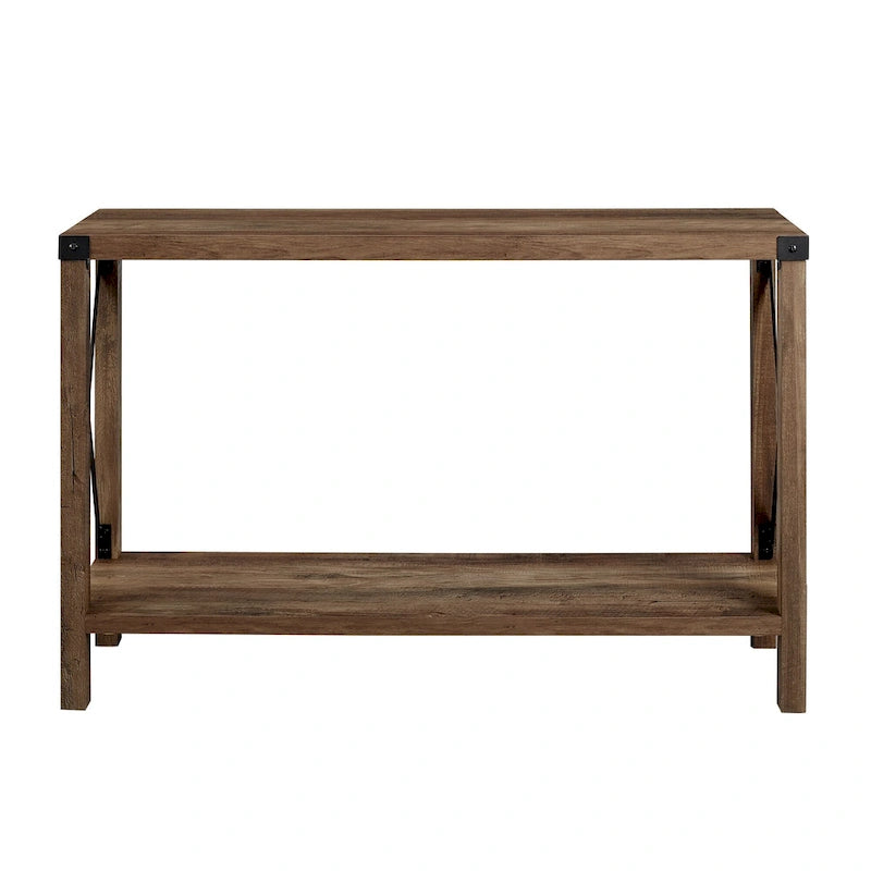 Console d'entrée rustique à piètement en X de 46 pouces