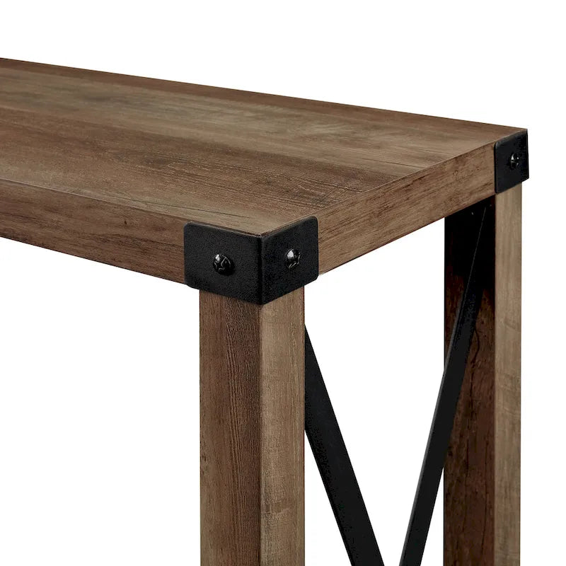 Console d'entrée rustique à piètement en X de 46 pouces