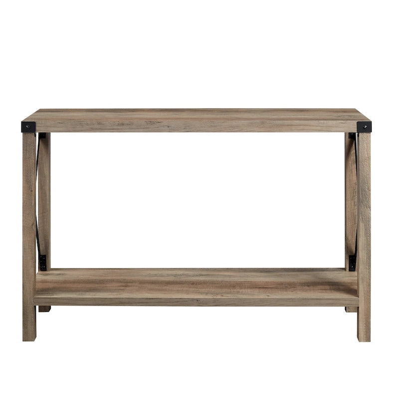 Console d'entrée rustique à piètement en X de 46 pouces