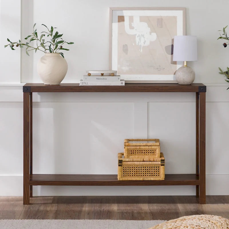 Console d'entrée rustique à piètement en X de 46 pouces