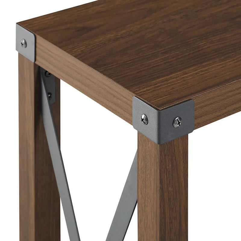 Console d'entrée rustique à piètement en X de 46 pouces