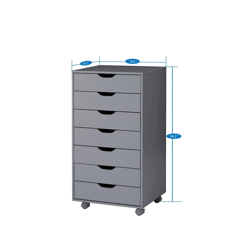 Commode tiroirs moderne et élégante avec poignées rainurées, meuble de classement de bureau polyvalent