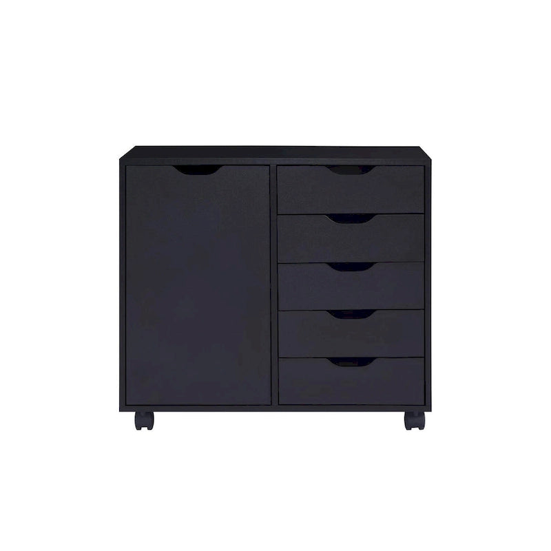 Commode tiroirs moderne et élégante avec poignées rainurées, meuble de classement de bureau polyvalent