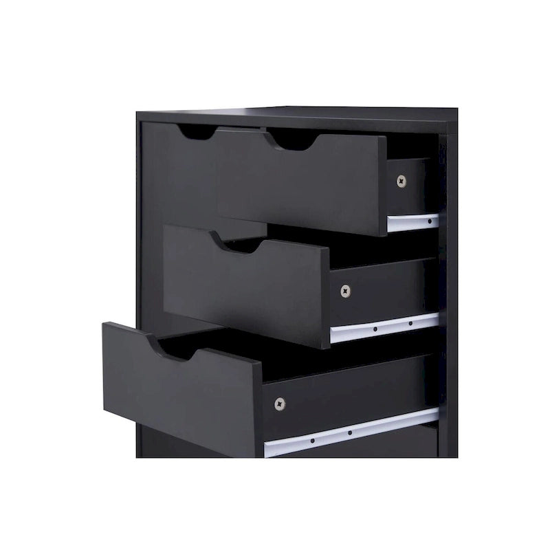 Commode tiroirs moderne et élégante avec poignées rainurées, meuble de classement de bureau polyvalent