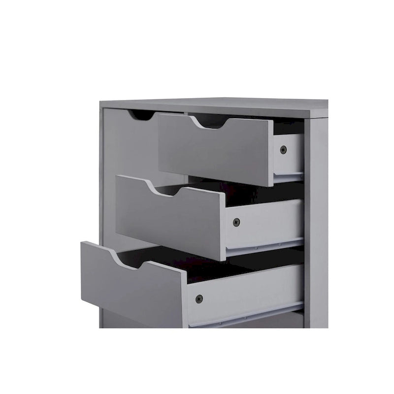 Commode tiroirs moderne et élégante avec poignées rainurées, meuble de classement de bureau polyvalent