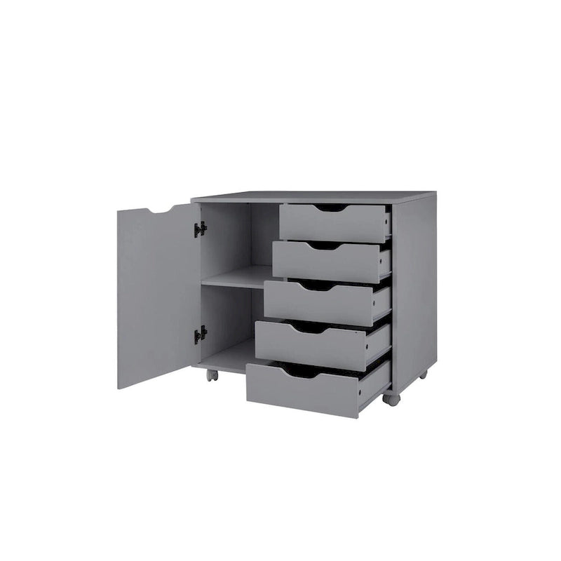 Commode tiroirs moderne et élégante avec poignées rainurées, meuble de classement de bureau polyvalent