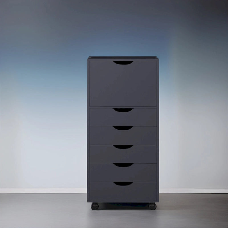 Commode tiroirs moderne et élégante avec poignées rainurées, meuble de classement de bureau polyvalent