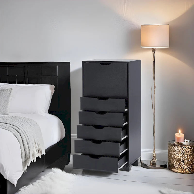 Commode tiroirs moderne et élégante avec poignées rainurées, meuble de classement de bureau polyvalent