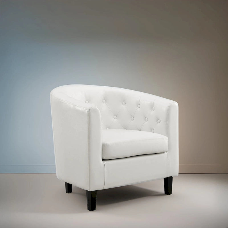 Fauteuil d'appoint, Fauteuil club en similicuir capitonné, Fauteuil d'appoint moderne du milieu du siècle, Fauteuil confortable, Fauteuils club en forme de tonneau