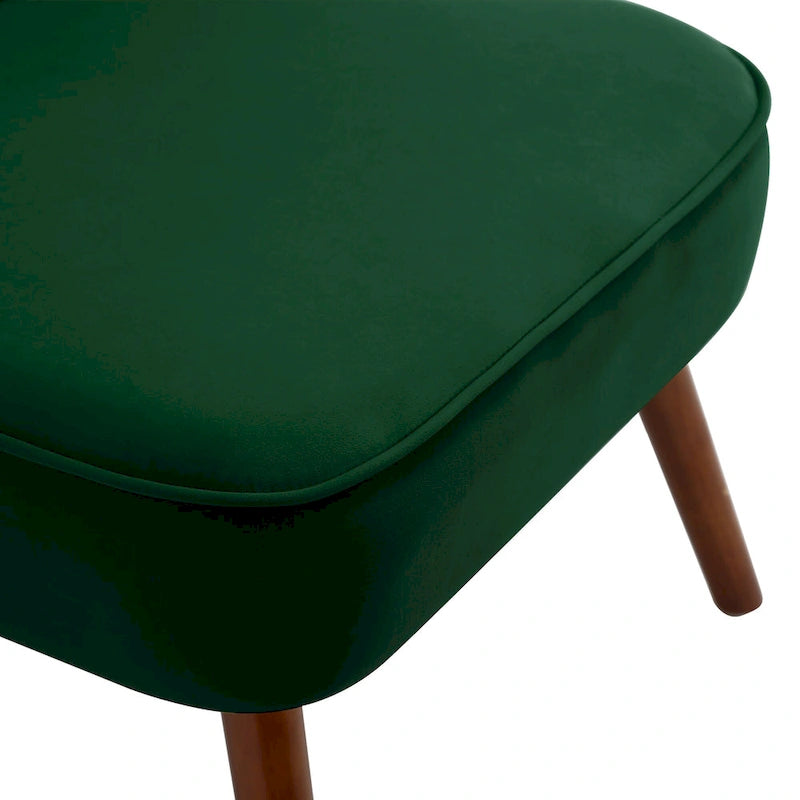 Fauteuil d'appoint en velours capitonné pour salon - 27,6 L x 28 P x 31,3 H
