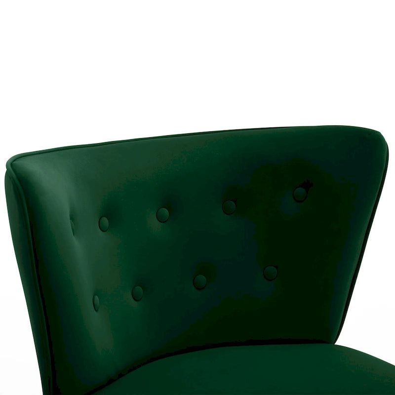 Fauteuil d'appoint en velours capitonné pour salon - 27,6 L x 28 P x 31,3 H