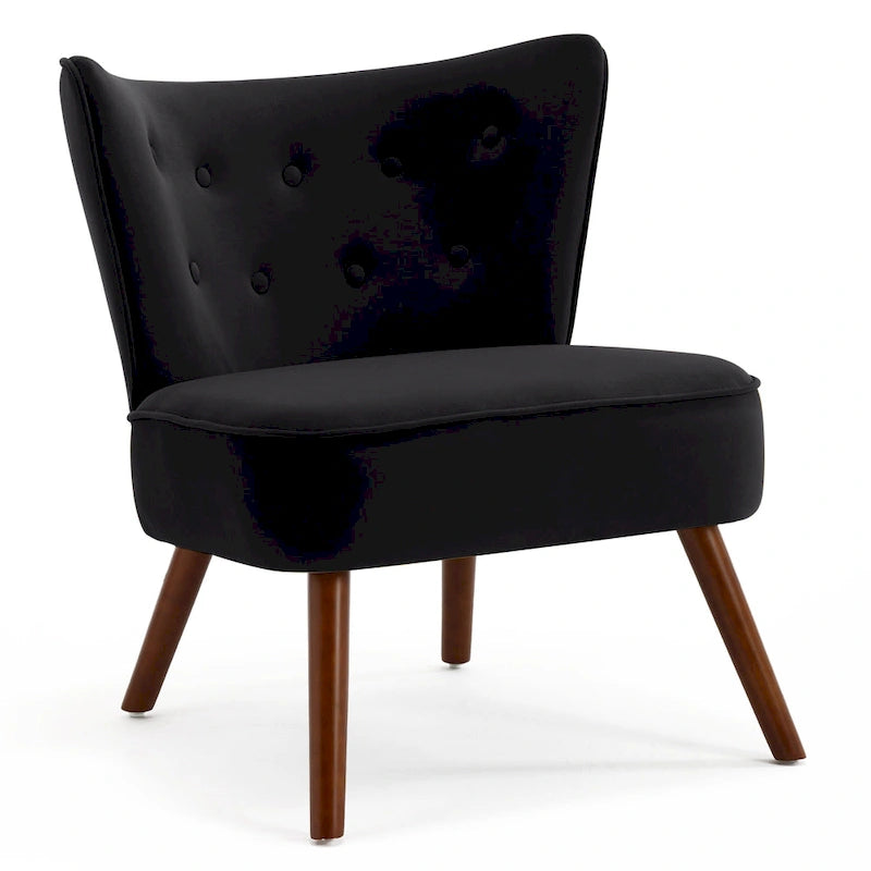 Fauteuil d'appoint en velours capitonné pour salon - 27,6 L x 28 P x 31,3 H