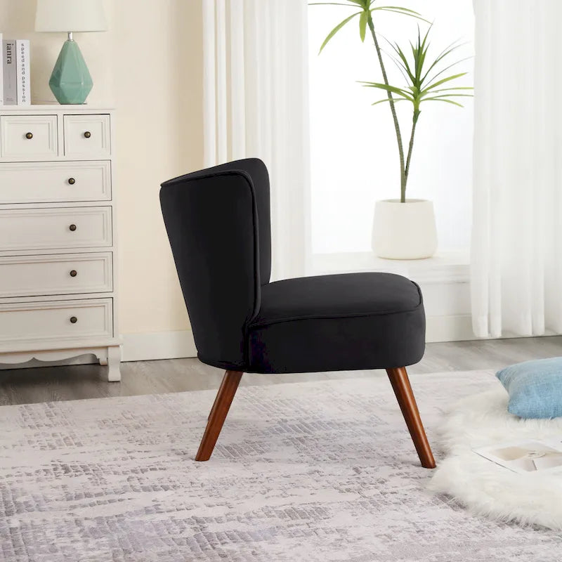 Fauteuil d'appoint en velours capitonné pour salon - 27,6 L x 28 P x 31,3 H