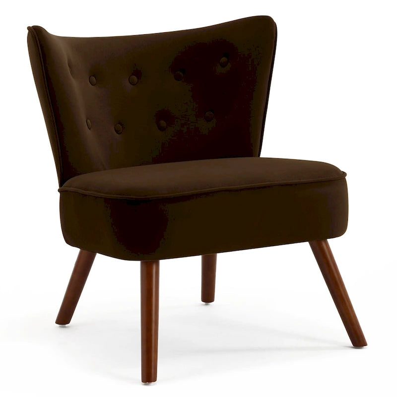 Fauteuil d'appoint en velours capitonné pour salon - 27,6 L x 28 P x 31,3 H
