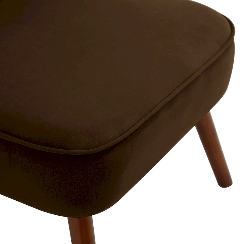 Fauteuil d'appoint en velours capitonné pour salon - 27,6 L x 28 P x 31,3 H