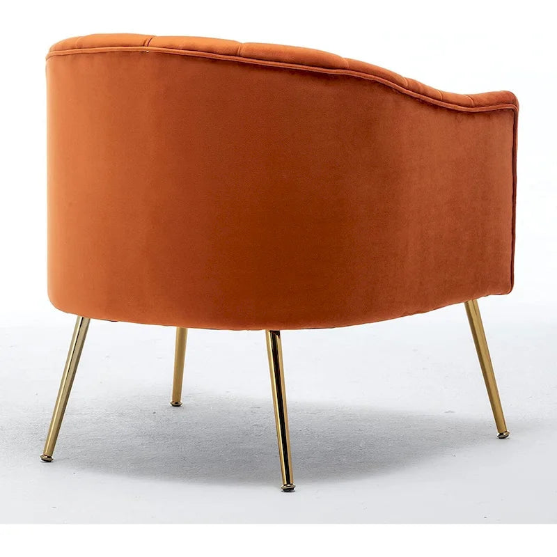 Chaise d'appoint de coiffeuse en velours, style glamour moderne avec pieds en métal doré