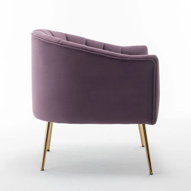 Chaise d'appoint de coiffeuse en velours, style glamour moderne avec pieds en métal doré