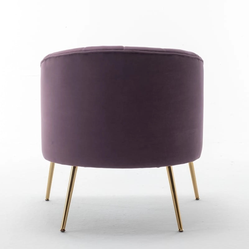 Chaise d'appoint de coiffeuse en velours, style glamour moderne avec pieds en métal doré