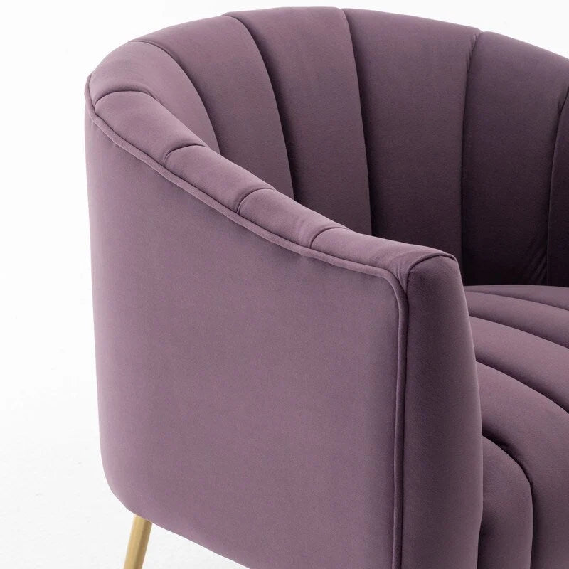 Chaise d'appoint de coiffeuse en velours, style glamour moderne avec pieds en métal doré