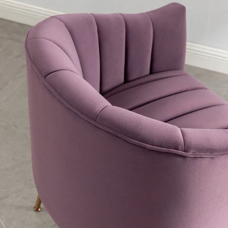 Chaise d'appoint de coiffeuse en velours, style glamour moderne avec pieds en métal doré