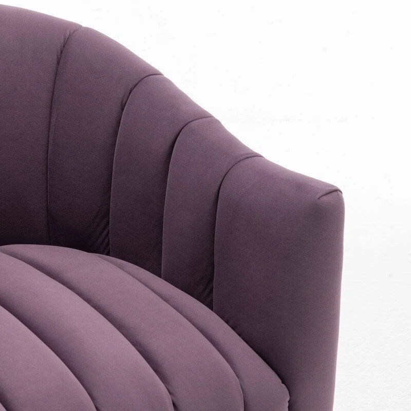 Chaise d'appoint de coiffeuse en velours, style glamour moderne avec pieds en métal doré
