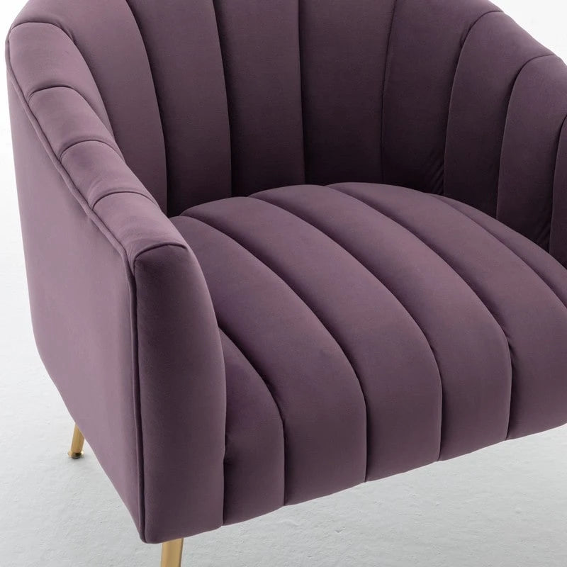 Chaise d'appoint de coiffeuse en velours, style glamour moderne avec pieds en métal doré