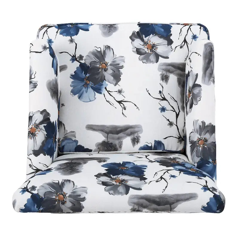 Fauteuil club en tissu floral Boaz