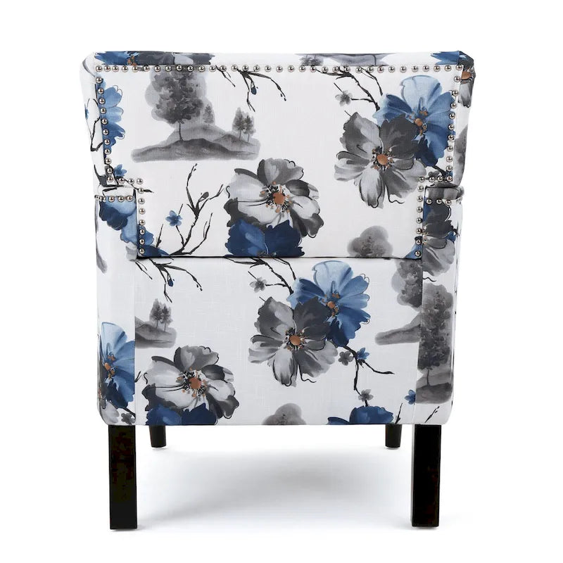 Fauteuil club en tissu floral Boaz