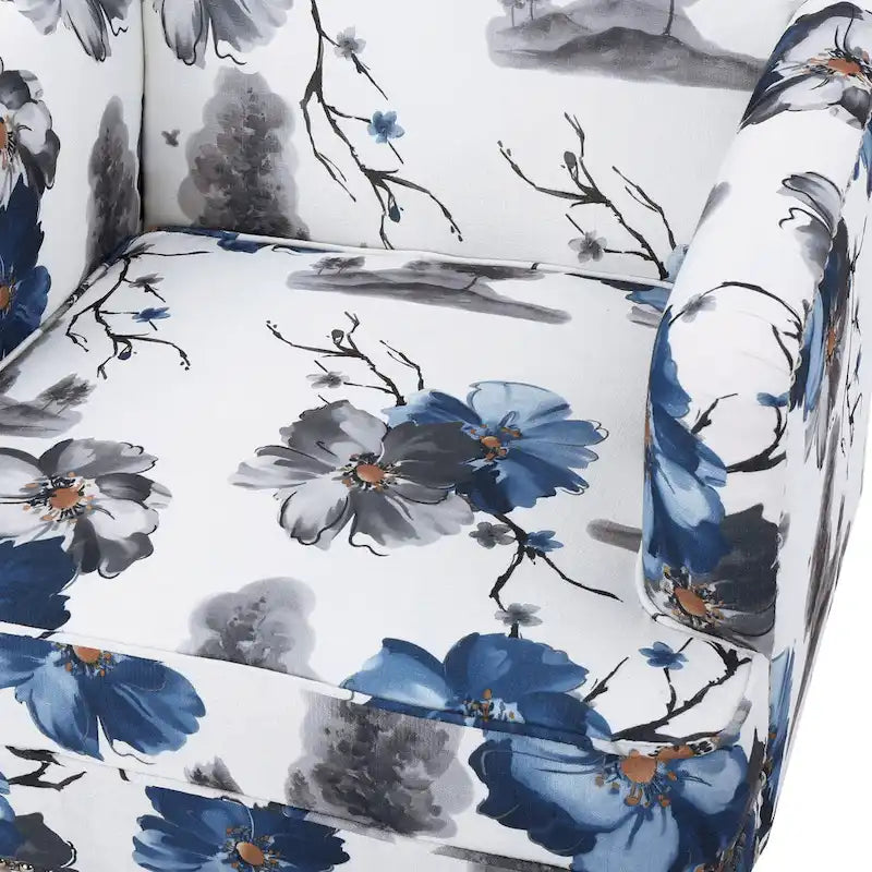 Fauteuil club en tissu floral Boaz