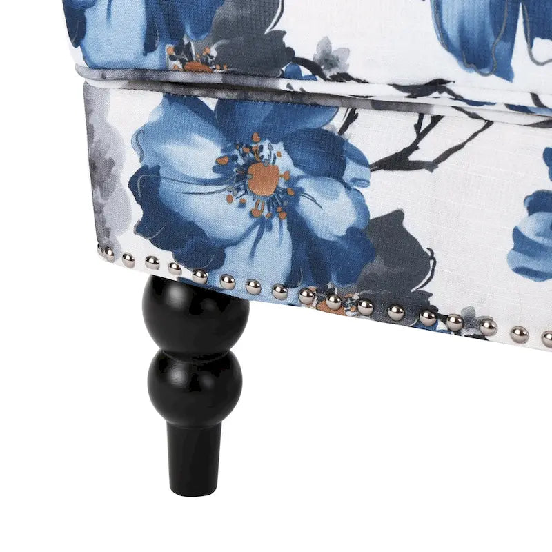 Fauteuil club en tissu floral Boaz