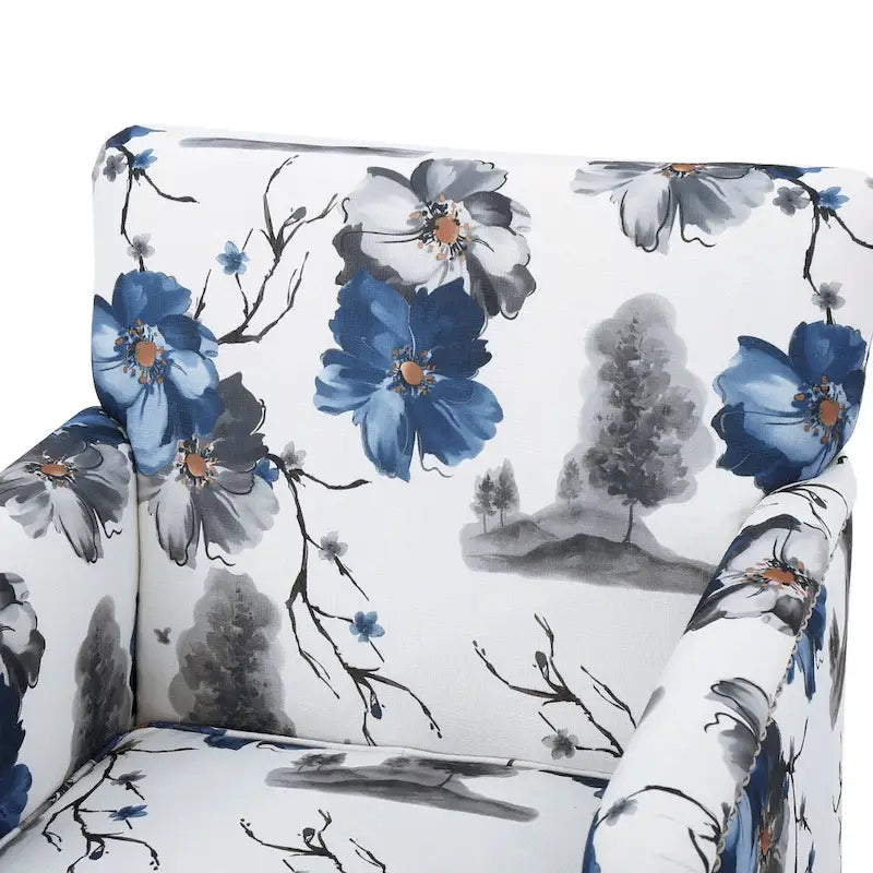Fauteuil club en tissu floral Boaz