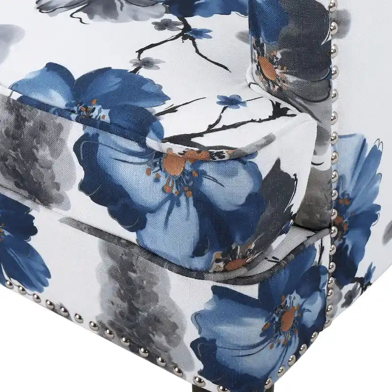 Fauteuil club en tissu floral Boaz