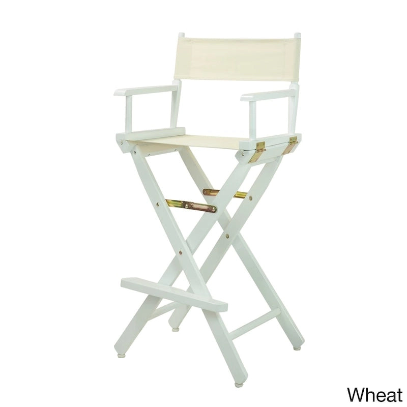 Chaise de réalisateur 30 pouces, cadre blanc
