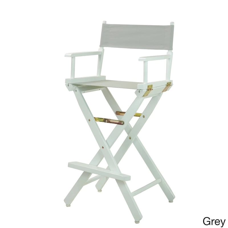 Chaise de réalisateur 30 pouces, cadre blanc