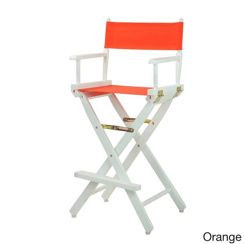 Chaise de réalisateur 30 pouces, cadre blanc