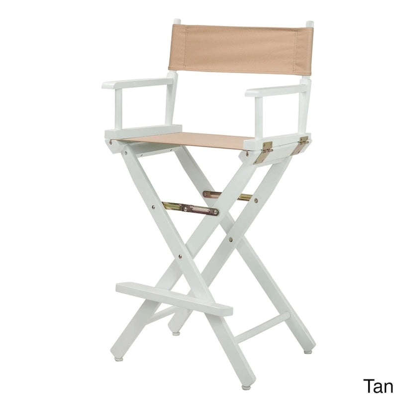 Chaise de réalisateur 30 pouces, cadre blanc