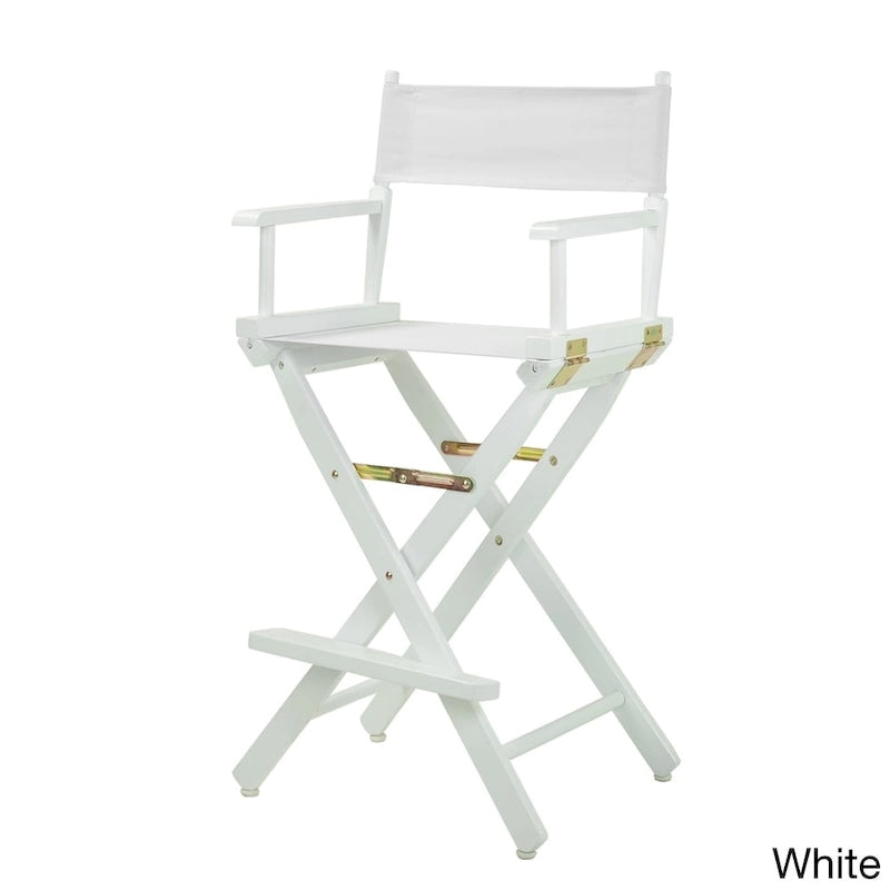 Chaise de réalisateur 30 pouces, cadre blanc