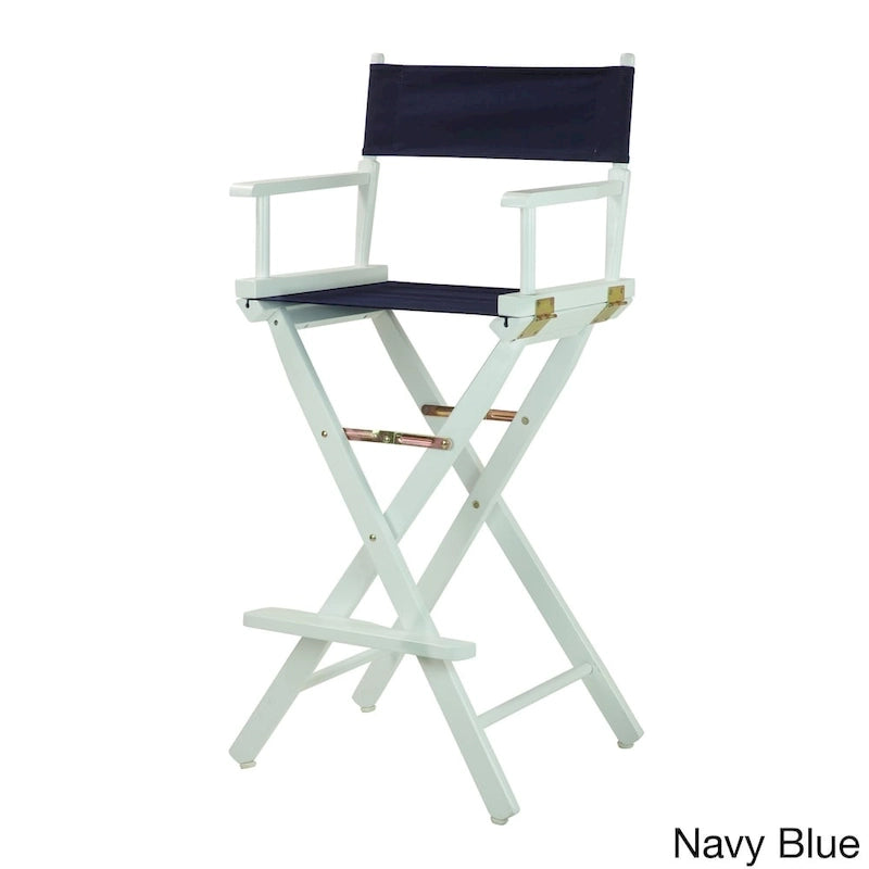 Chaise de réalisateur 30 pouces, cadre blanc