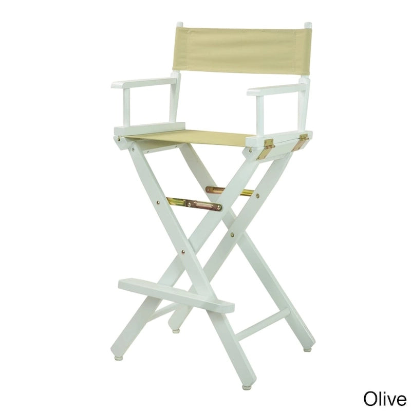 Chaise de réalisateur 30 pouces, cadre blanc