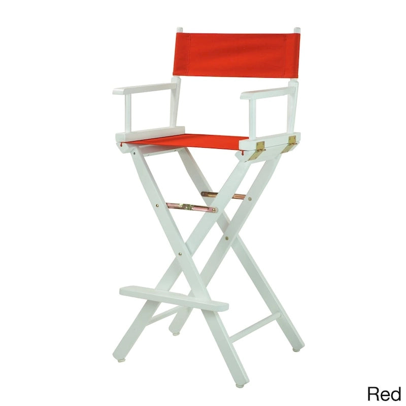 Chaise de réalisateur 30 pouces, cadre blanc