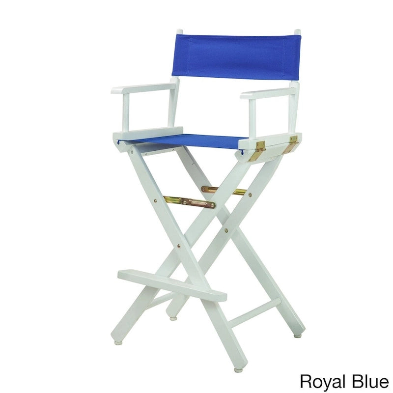 Chaise de réalisateur 30 pouces, cadre blanc