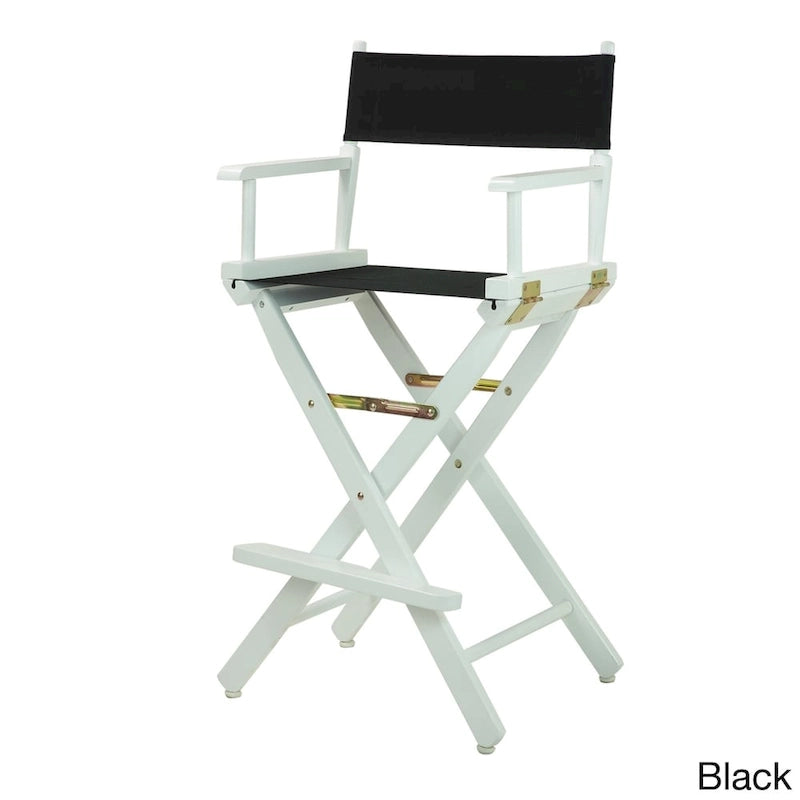 Chaise de réalisateur 30 pouces, cadre blanc